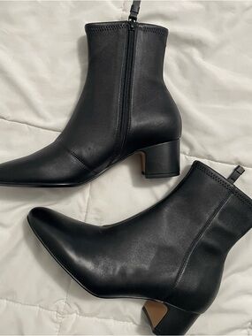 Birdies Black Leather Ankle Booties